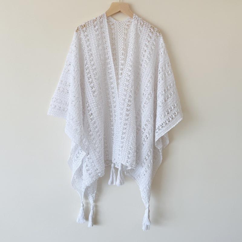 The Source Is Processed With Incoming Materials, And The Drawings And Samples Are Customized. Knitted Hollow Shawl Women'S Outer Travel Cape Cape