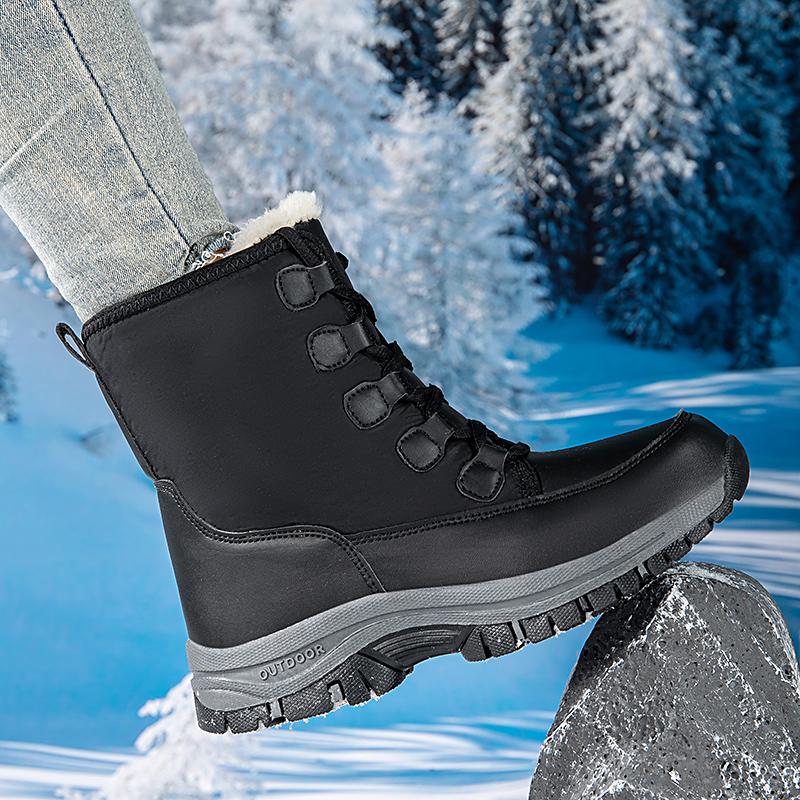 women ankle boots Lace-Ups plush warm Design Daily Winter Walking Shoes outdoor fashion men shoes Zapatos Hombre