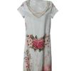 Damen Blumenmuster Maxikleid Kurzarm V-Ausschnitt Schwingkleid Boho Fließend A-Linie