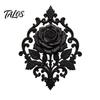 Niche Home Decoration Gothic Rose Wall Decor, 3D Printed Black Matte Floral Relief Hanging Dark Romantic Sculpture Sculpture, Baroque Style
