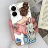 Cases For Xaimo Poco F4 X7 X6 X5 X4 X3 M5 M6 M7 14T 15 Pro Plus Beautiful Girls Pattern Transparent Silicone Camera Protection Housing For Xiaomi Capa