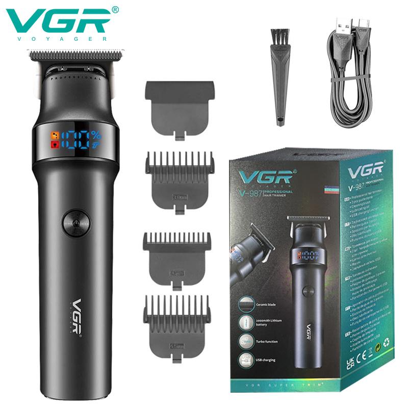 

Original VGR V-987 Professional Beard Hair Trimmer for Men Electric Hair Clipper Waterproof Facial Trimer Haircut Machine with LED Digital Display чорний