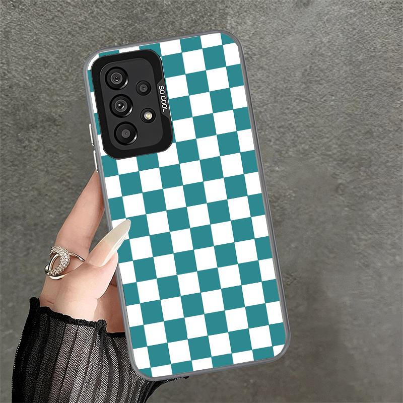 Retro Classic Chess Board Grid Shockproof Phone Case for Samsung A17 A16 A15 A14 A37 A57 A36 A56 A26 A35 A55 A25 A34 A54 A24 A13