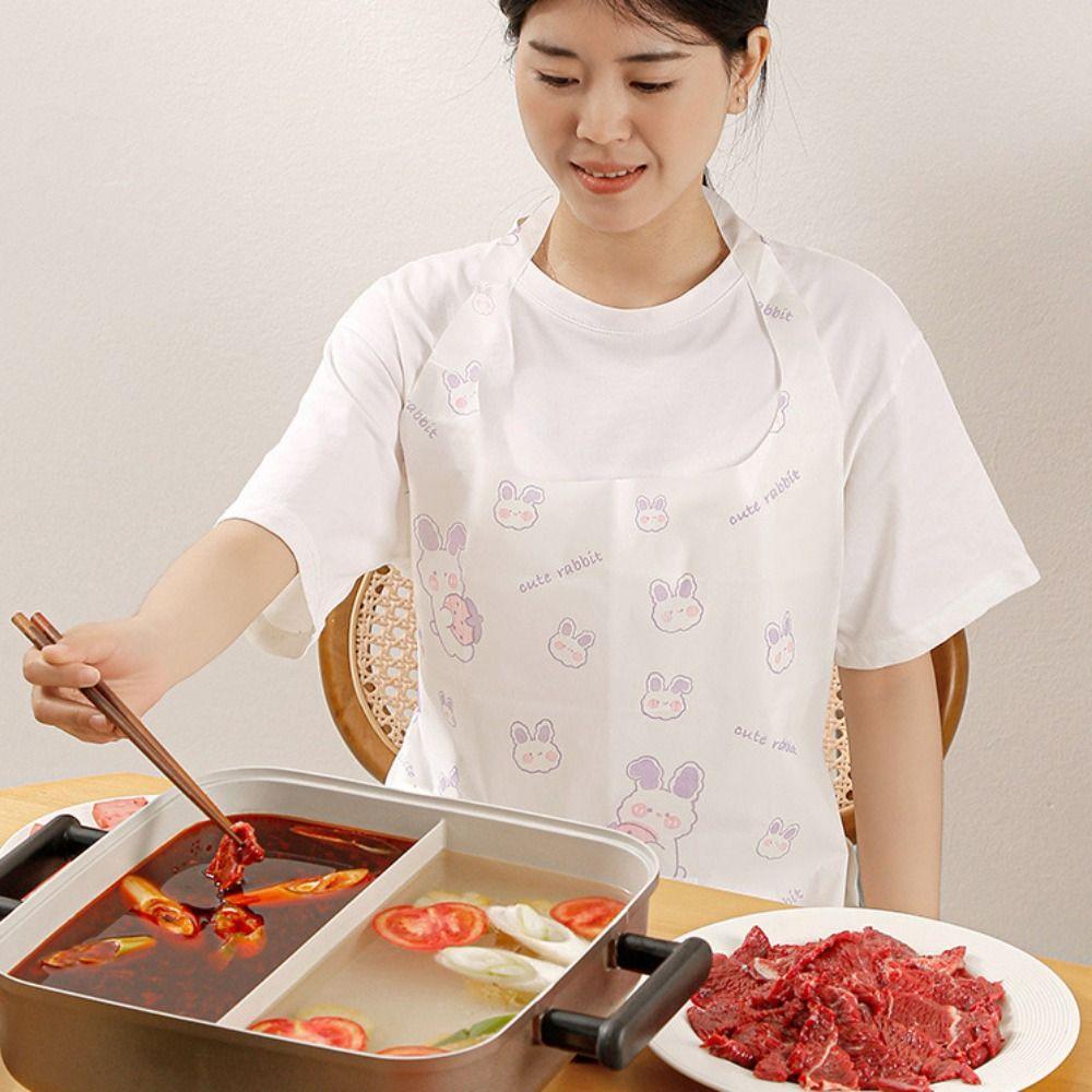 Breathable Unisex Aprons Oil-proof Thicken Disposable Non-woven Apron Anti Fouling Rabbit Hot Pot Restaurant Apron Kitchen