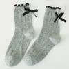 Female Spring and Summer New Style Bow Lace Hollow In Tube Socks
