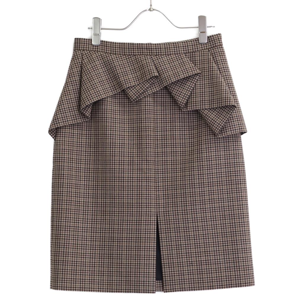 Celine Gun Club Check 2J456984N Skirt Skirt 38 BrownUsed