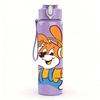 1PC Cartoon Bunny Farmer Print 750ml Color Plastic Sports Water Bottle Leakproof Flip Straw Lid Suitable for Sports Office Home Use