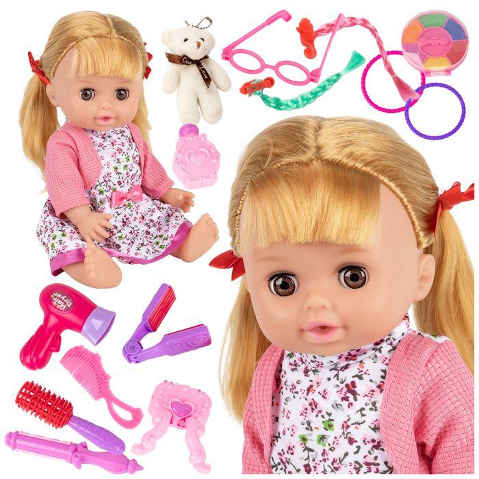 Poupée bébé MiMi KP2010 Kinderplay avec set de coiffure, sons et yeux dormeurs (30 cm)