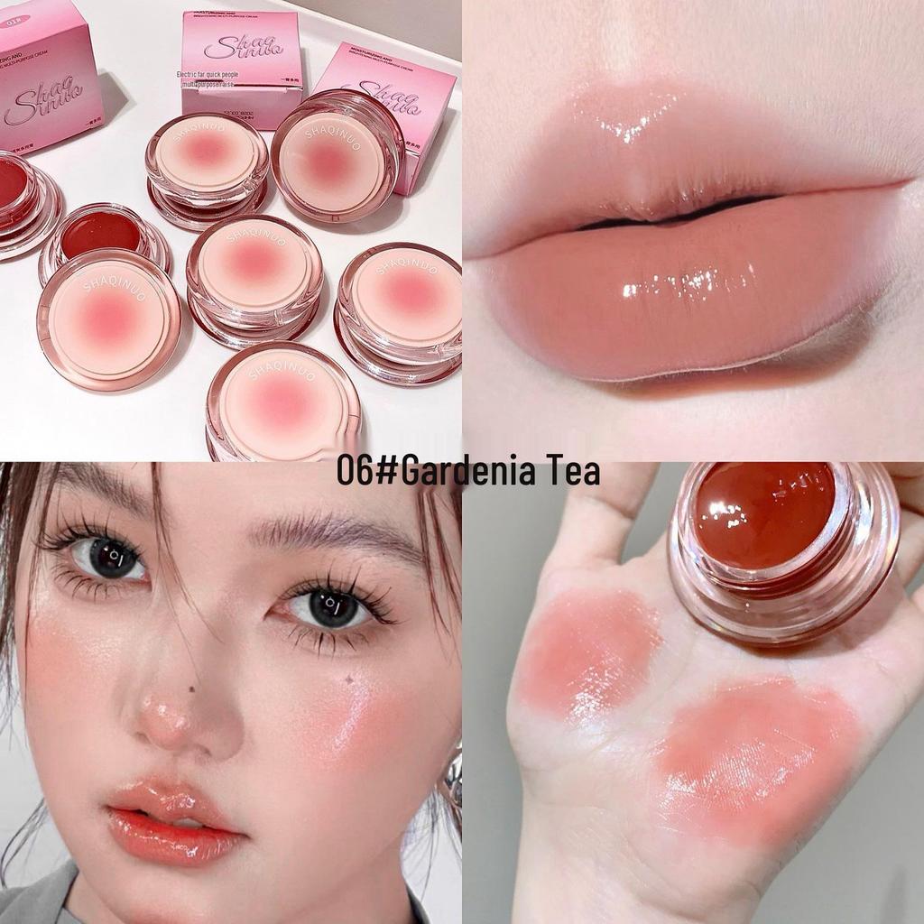 SHAQINUO Multi-use Moisturizing Brightening Cream: Lipstick, Eyeshadow, Blush - Low Saturation Whitening & Swelling Color Enhancer.