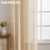 1PC NAPEARL Bohemian Style Jacquard Curtains Tassel Edge Rod Pocket Type Sheer Curtain for Living Room Bedroom Balcony Window Home Decor
