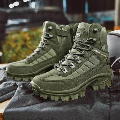 Fashion 2024 New Winter Work Boots Men's Desert Tactical Boots Outdoor Hiking Shoes Men's Leather Desert Combat Ankle Boots Plus Size