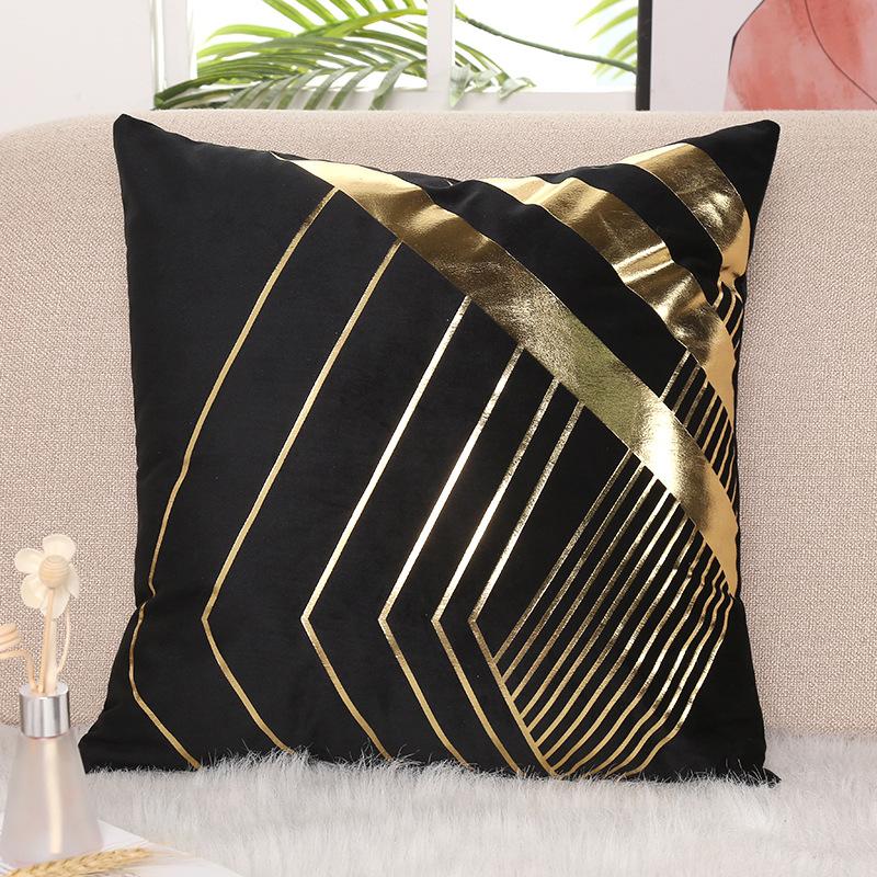

Nordic Simple Flannel Hot Stamping Pillow Ins Bedroom Sofa Cushion Car Lumbar Pillow Pillow Case 44Cm * 44cm