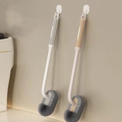 Double-sided Long Handle Toilet Brush Wall Hanging Elbow Bathroom Cleaning Brush Cleaning Tools Floor Gap Cleaner Household
