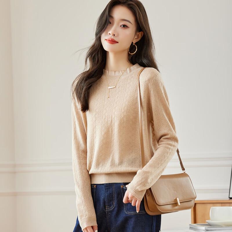 

Srcr Women s Wool Blend Jacquard Knit Top L