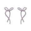 Simple Ribbon Bow Earrings Bows Shape Dangle Ear Rings Bowknot Pendant Eardrop Versatile Accessory for Daily Wear