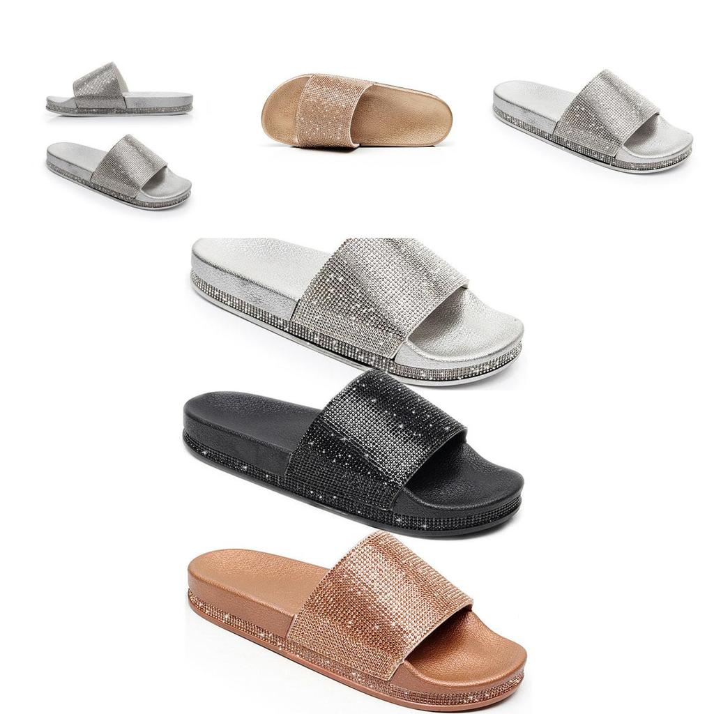 Design Slip On Ciabatte Sandali Scintillanti con Diamanti Taglia Scarpe Essex**