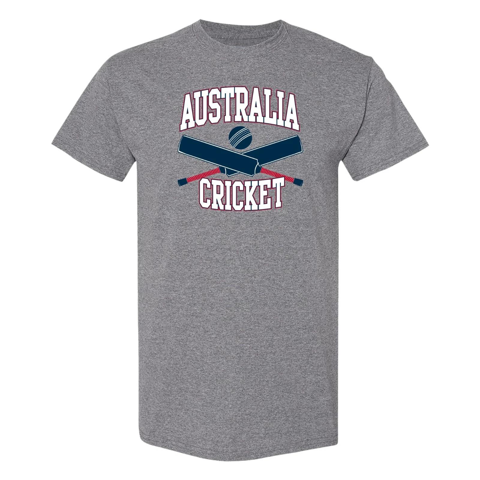 Australia Crossed Cricket Bats T-Shirt - Graphite Heather S