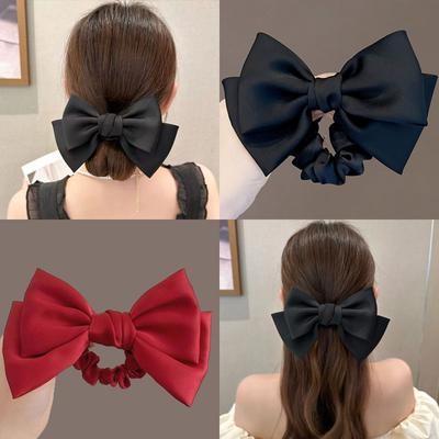 Neues Koreanisches Satin Groß Schleife Haarband Mädchen Süß und Vielseitig Großes Haarring Kopfseil Haargummi Ornament Kopfschmuck Geschenke