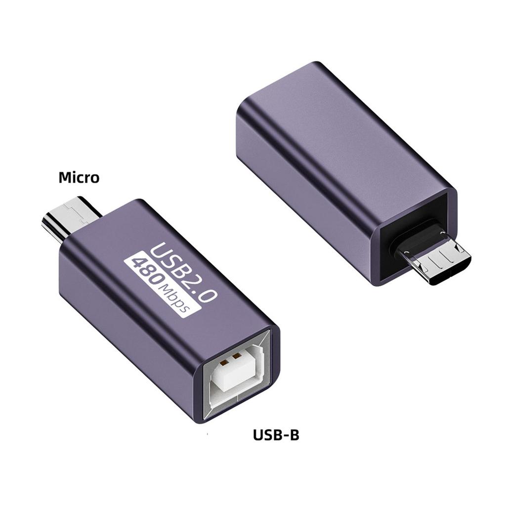 USB B Adapters 480Mbps Data Transfer Speed for Multiple Devices Female to Male MiDi/Micro USB/Mini USB/USB C Converters