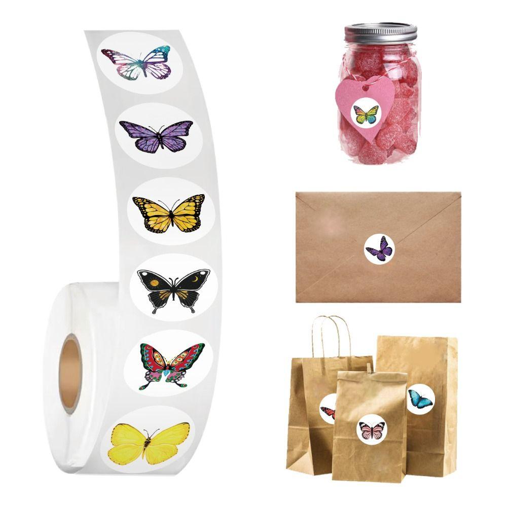 

1 Inch Butterfly Stickers Self Adhesive Label 1 Inch Sticker Roll Gift Sealing