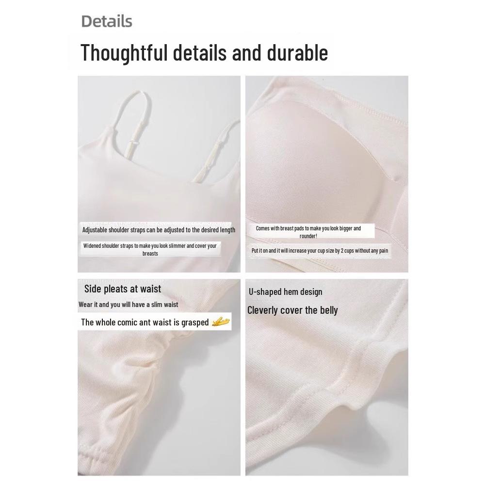 Women's White Camisole Vest: Thin, Sleeveless Top Ideal for Summer Layering or As a Standalone Piece.