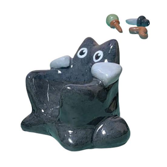 

Милая фигурка кошки Держатель для кубиков Маленький смоляной черный кот Стенд для демонстрации кубиков для Домашнего Офиса Настольное украшение 1pc