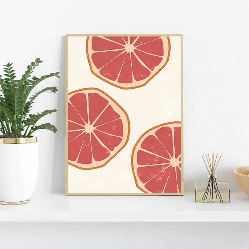 Boho Cartoon Funny Kitchen Food Fruits Banana Coconut Poster Canvas Painting Wall Art Pictures Club Bar Shop Restaurant Decor