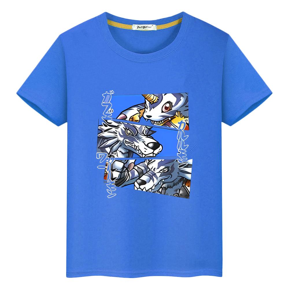 Digimon Print T Shirt for Kids Cartoon Pride Tshirt Girls Boy Cotton Clothes Y2k Kawaii Tops Anime Short Sleeve T-shirts