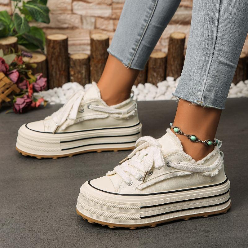 Versatile Nail Shoes Black Canvas Shoes Spring and Autumn New Board Shoes Platform Cloth Shoes Casual Shoes Women's Shoes