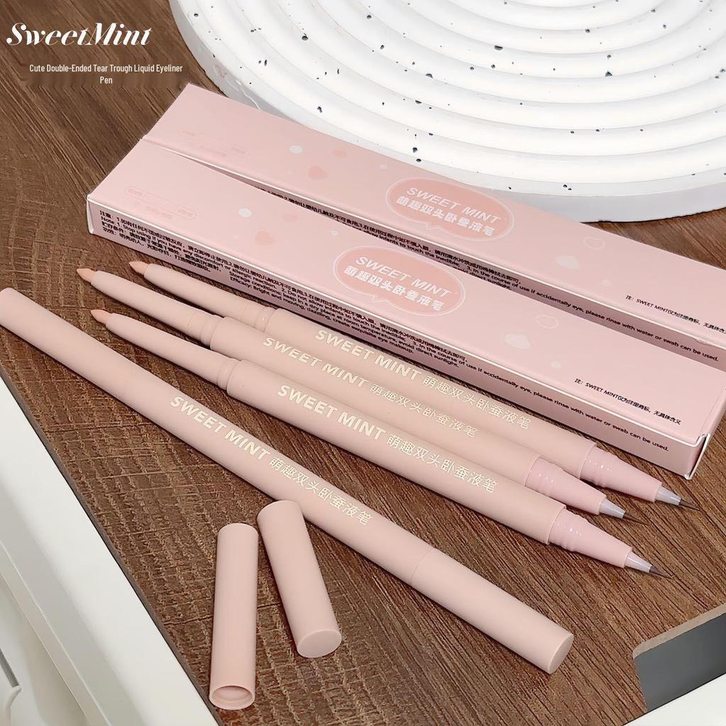 SWEET MINT Dual-Ended Under-Eye Highlight & Liner Pencil: Waterproof, Smudge-Proof, Brightening & Outlining Gel Eyeliner for Women.