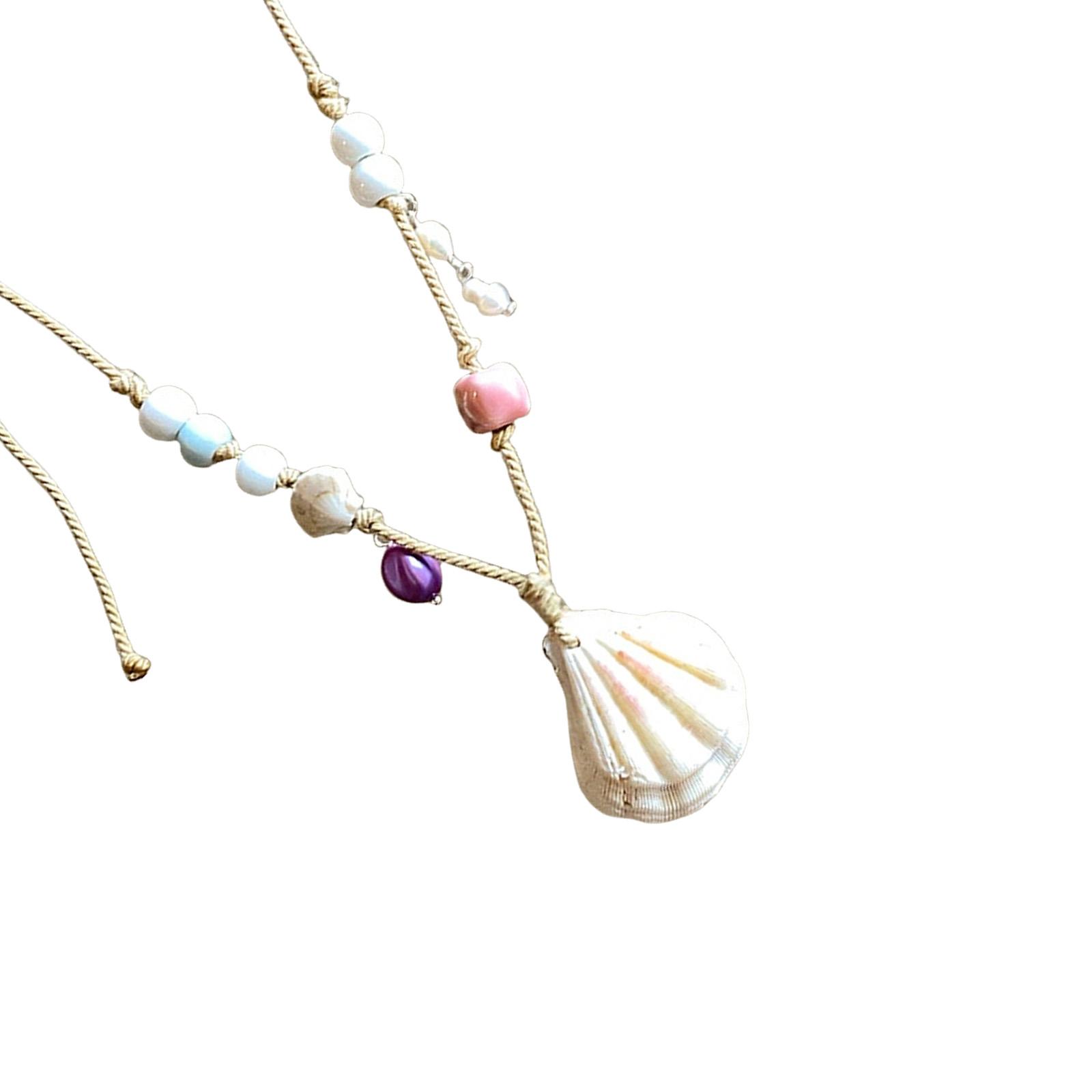 

2025 Coastal Style Shell Pendant Necklace Handmade Beaded Summer Neck Jewelry For Beach Outfits And Evening Wear