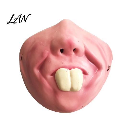 Funny Character Masque for Adults Latex Halloween Half Face Adults, Scary Horror Party Humorous Photo Booth Props with Elastic Strap Cosplay, Carnival