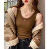 WTEMPO Winter Women Thermal Vest with Chest Pads Slim Fit Elastic Sleeveless Bottoming Tank Top