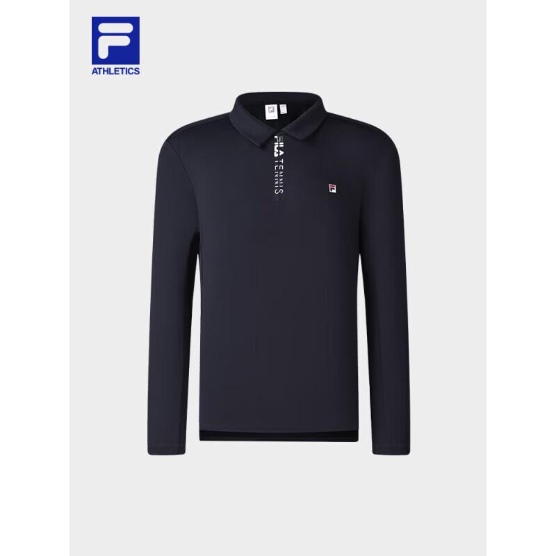 FILA Men s Knitted Long-Sleeve Polo Shirt L