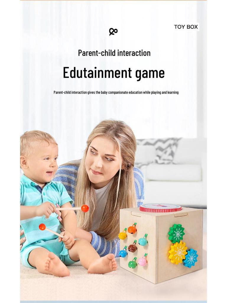 Wooden Multifunctional Musical Box: Educational Toy for Early Childhood (0-3 Years) with Percussion Drum