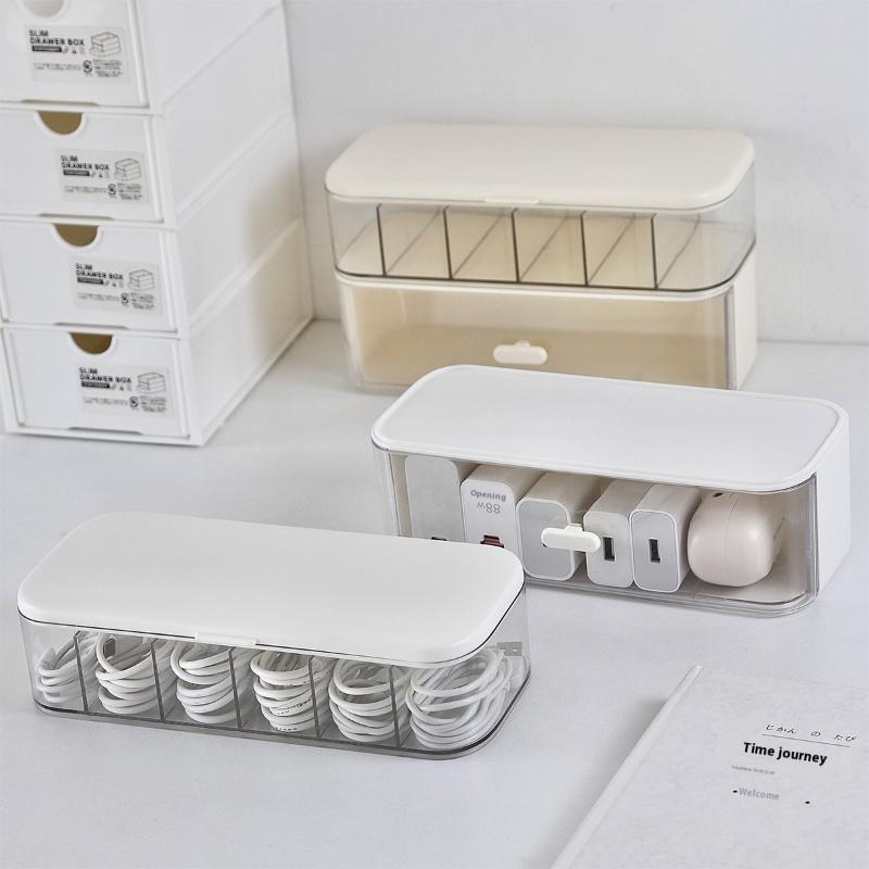 Schreibtisch-Kabelmanagement-Box Handy-Ladegerät-Kabel-Organizer Trennwand Kabelwickler Stromkabel-Aufbewahrungslösung