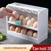 Rotatable Flip-top Egg Storage Box for Refrigerator - Three-Layer, Large Capacity, Anti-Drop Design