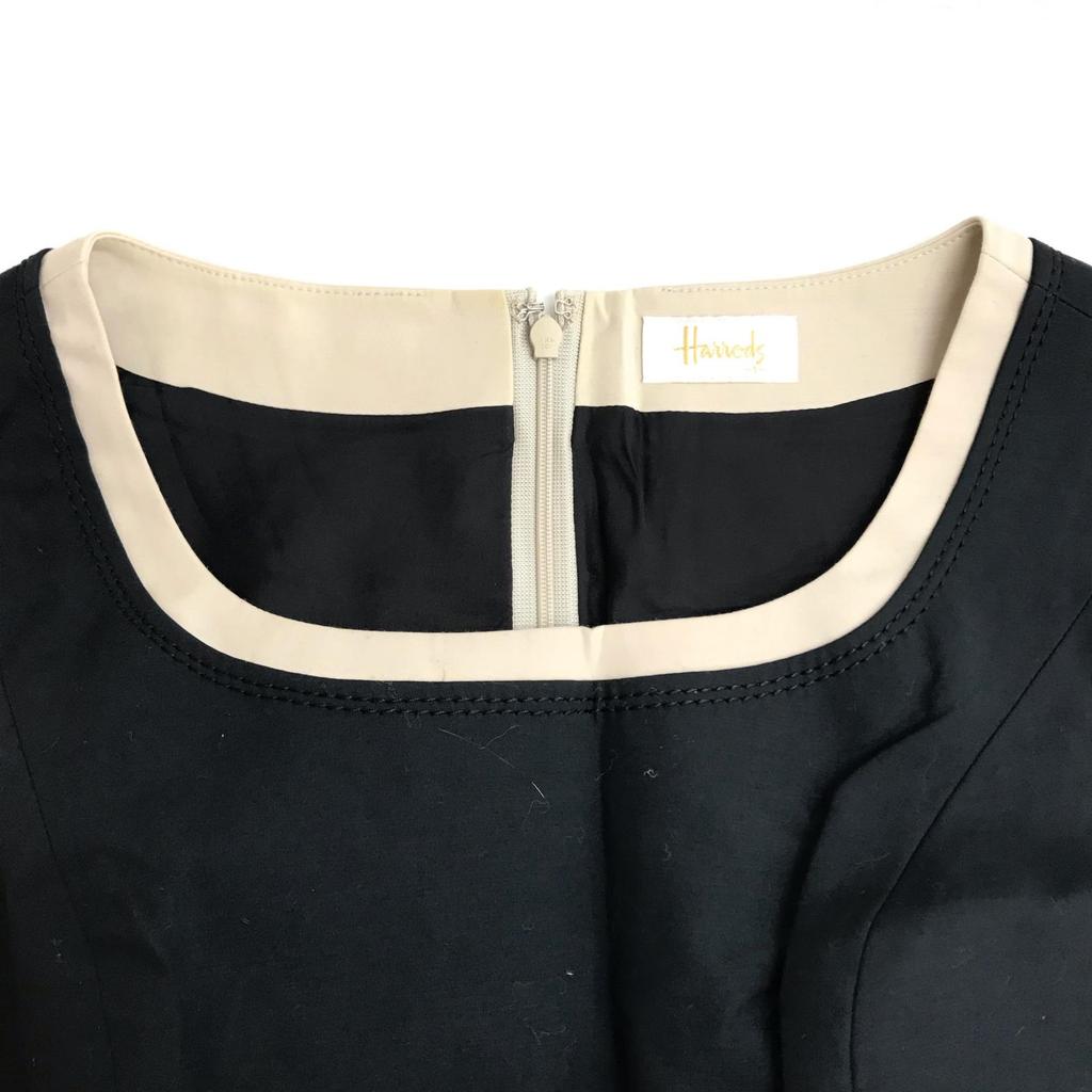 Harrods Sleeveless Dress Women’s S Black Beige Knee Length(USED)