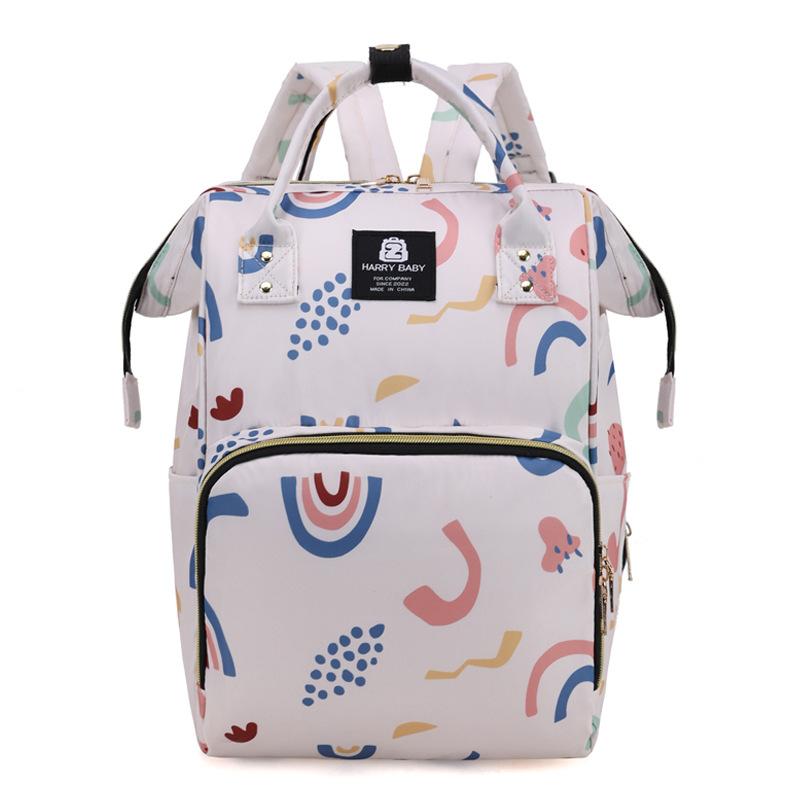 Large-capacity, fashionable, and lightweight printed tote bag for baby bottles, a multi-functional backpack for storing baby essentials, perfect for