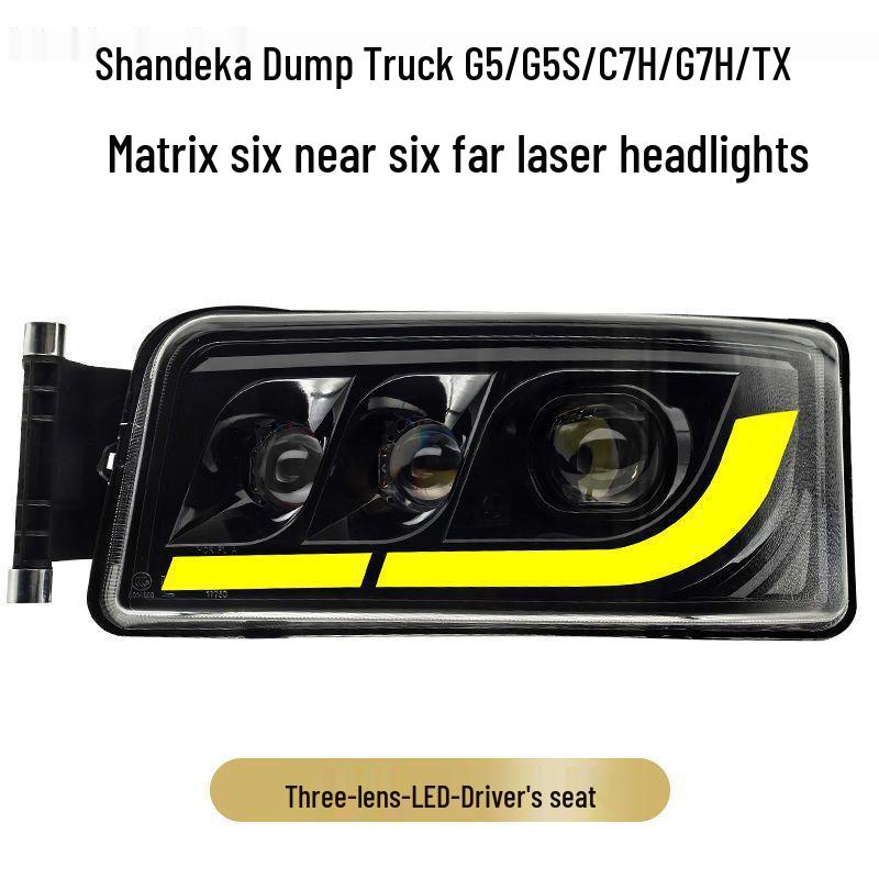 LED Headlight Assembly with Modified Lens for Shacman Dump Truck G5/C7H/G7H