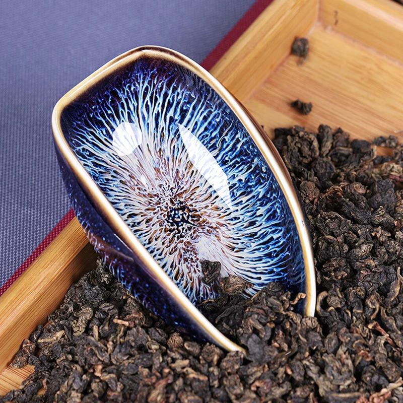 Tea Scoop Leaf Loose Vessel Porcelain Chinese Kung Shovel Fu Teaspoon Ceramic Matcha Coffee Japanese Accessory He