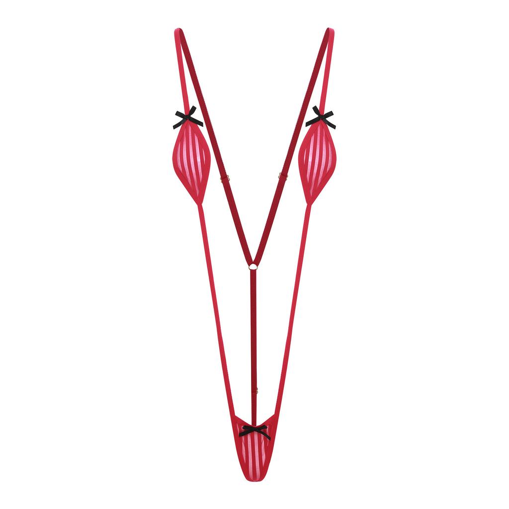 Damen Mikro-Bikini Neckholder Body T-Rücken Monokini Badebekleidung Nachtwäsche