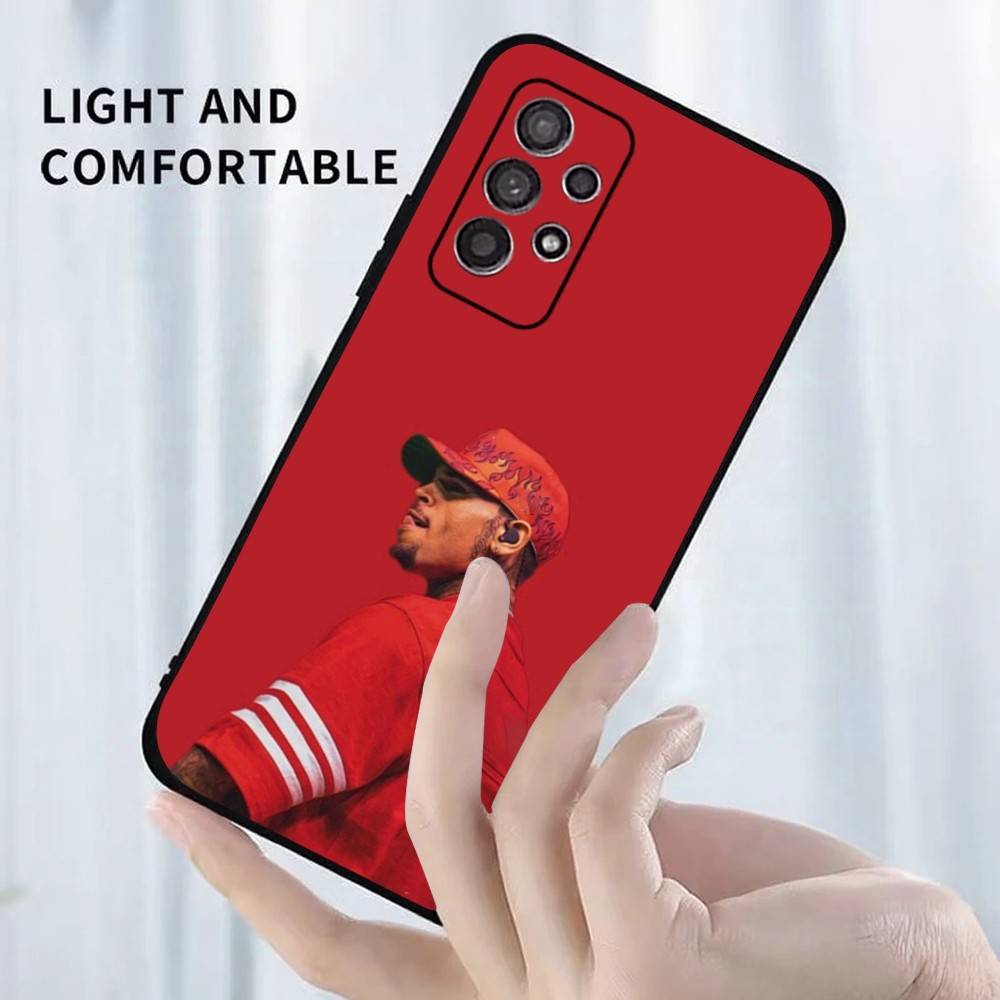 C-Chris B-Brown 11singer Phone Case For Samsung S25,S24,S23,S22,S21,S20,S10,Ultra,Plus,Lite,FE,Soft Silicone Black Cover