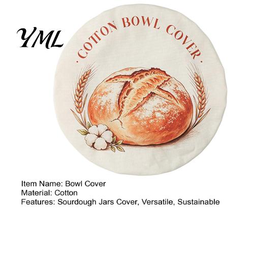 Cotton Proofing Covers for Sourdough Starter Jar Cover, Reusable Elastic Dough Fermentation Bowl Cloth Baking Breathable Fabric And Food Preservation