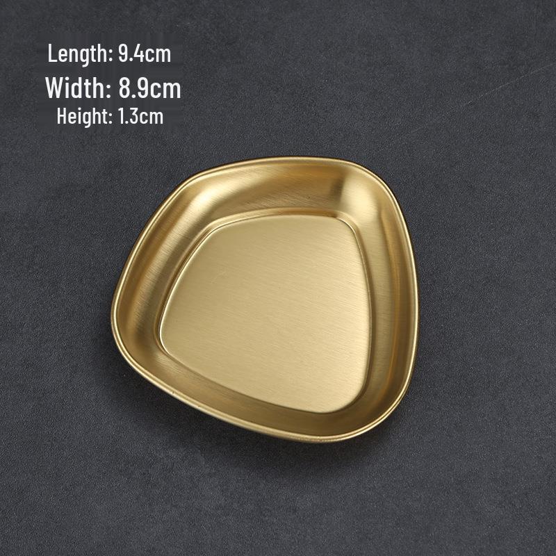 Korean Stainless Steel BBQ Gold Cutlery Round Plate