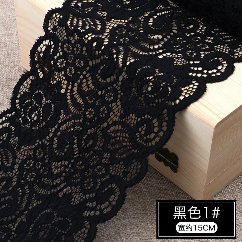 Koronka Koronka Ubrania Dekoracyjne Spódnica Tkanina Akcesoria Tkaninowe Czarno-Białe Ręcznie Robione DIY Szeroka Koronka z Koronkową Krawędzią