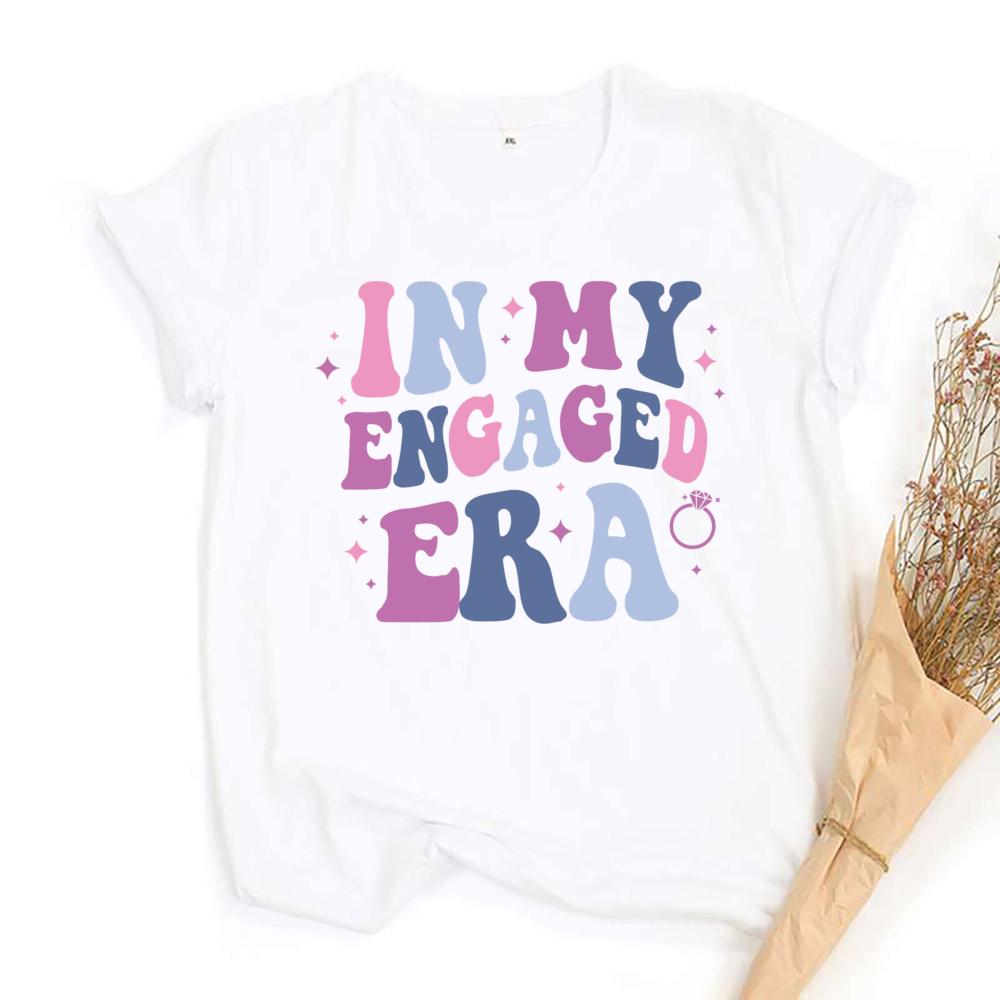 N My Engaged Era Shirt Fiance TShirt EngageUnisext Gift for Her Bridal Shower Gifts Retro Groovy Fiance AnnounceUnisext Tops