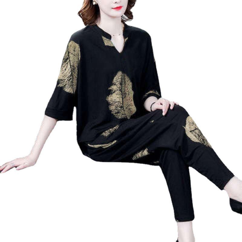 2025 Korean Style Women's Large Size Casual Summer Two-Piece Suit