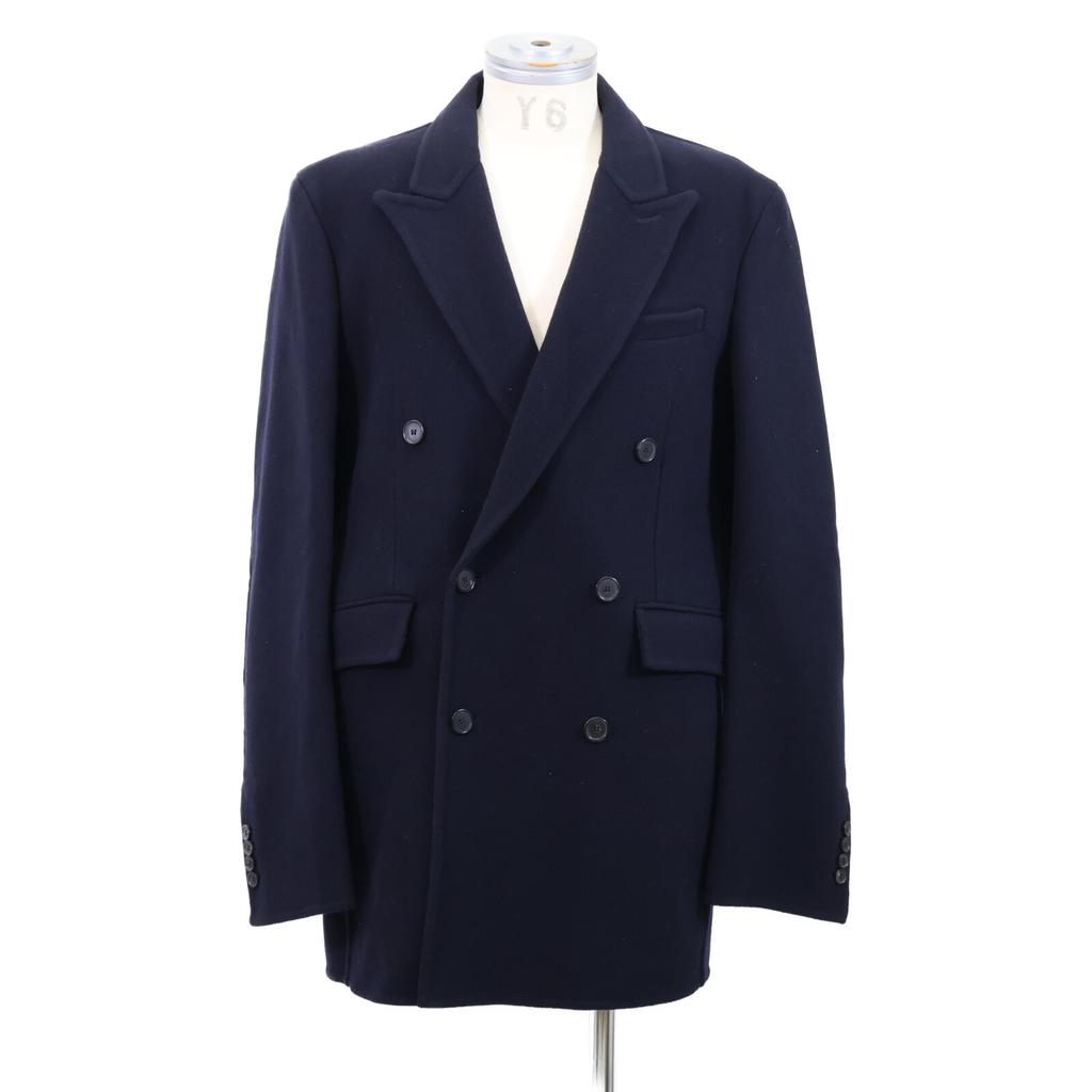 Loewe [Domestic Regular] H526330X81 Wool X Cashmere Double-Breasted Jacket Coat 48 NavyUsed
