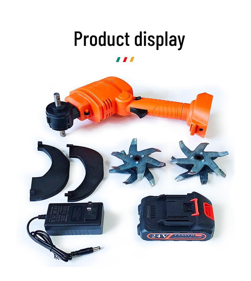 Wireless Electric Micro-Tiller: Handheld Lithium Battery Hoe for Garden Weeding & Soil Loosening
